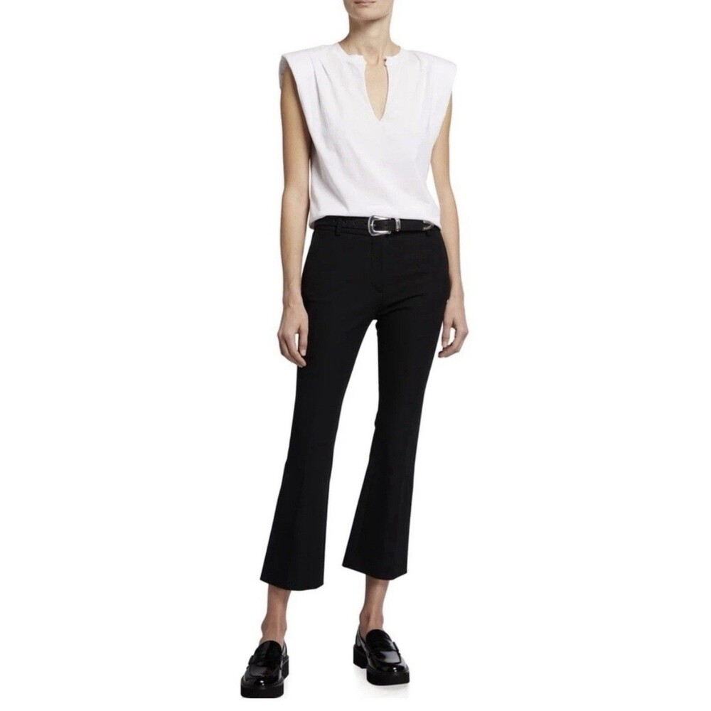 New Frame Le Crop Mini Boot Trousers Sz 16 Black Minimalist Timeless